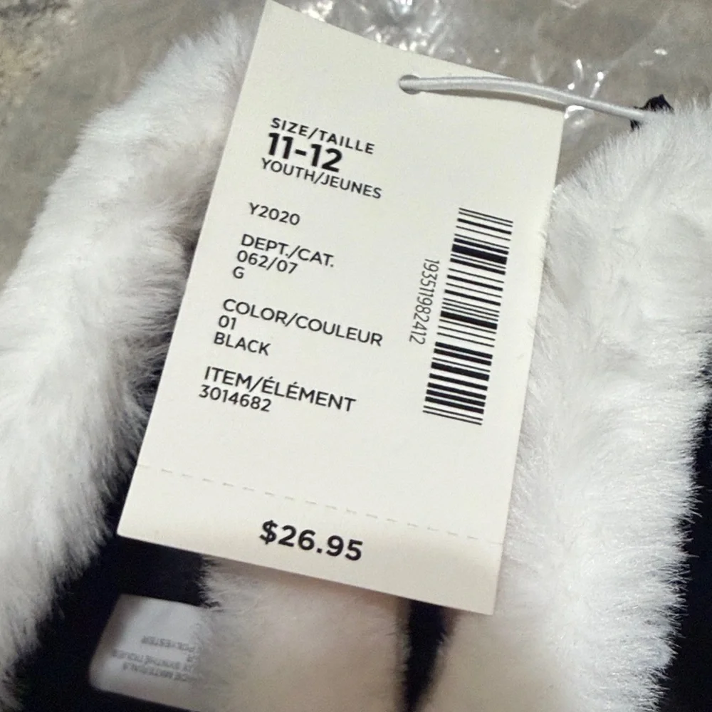 Kids Skeleton Slippers - Black and White